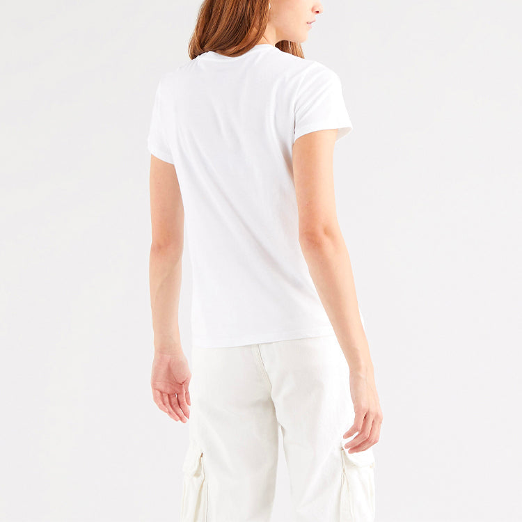 Levis Alphabet Printing Logo Round Neck Short Sleeve White T-Shirt 17369-1249