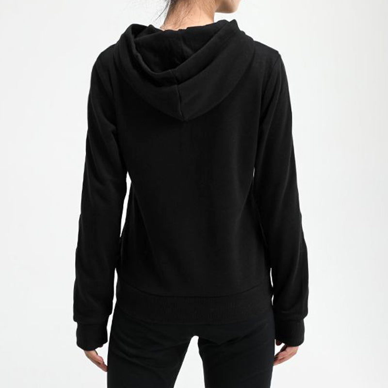 (WMNS) PUMA Amplified Fleece Hoodie 'Black White' 586595-01