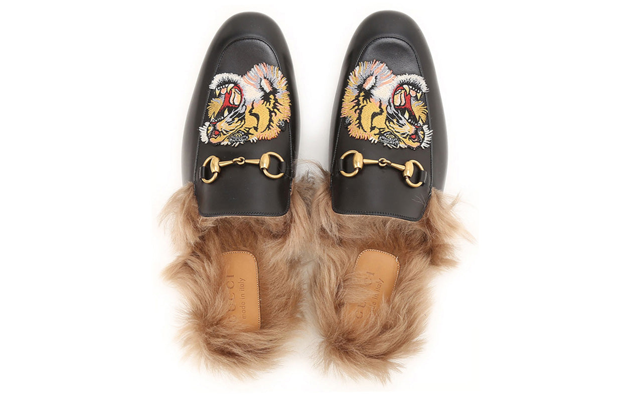 Gucci Princetown with Tiger Appliqueleather 'Black' 451209-DKHH0-1063