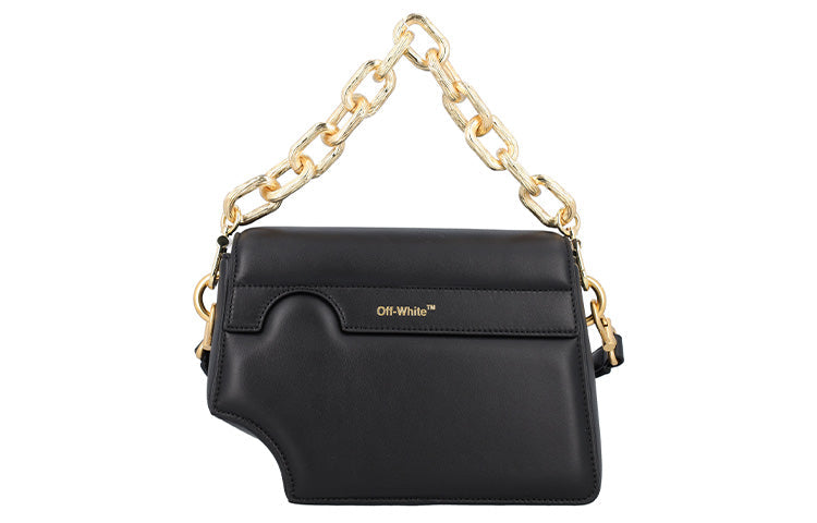 (WMNS) Off-White Logo Print Shoulder Bag 'Black' OWNN043F22LEA0011000