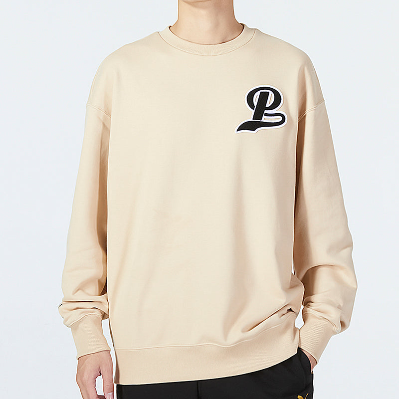 PUMA Team Crew Logo Sweatshirt 'Beige' 539268-67