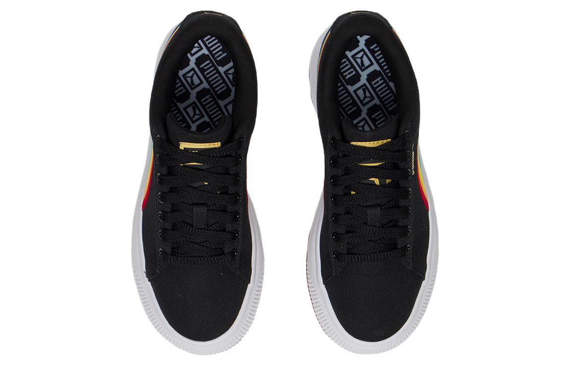 (WMNS) PUMA Suede Mayu Prism Low Tops Thick Sole Skateboarding Shoes Black 387240-01