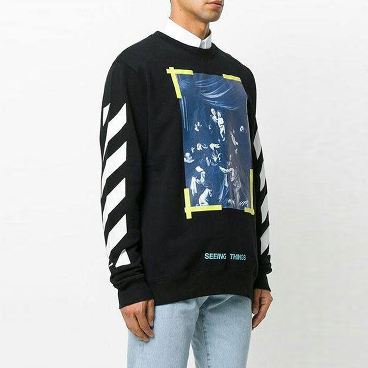 Off-White SS21 Yellow Zebra Pullover Black OMBA003F170030161001
