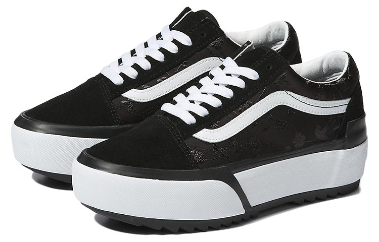 (WMNS) Vans Old Skool Stacked Shoes 'Satin Floral Black' VN0A4U15BLK