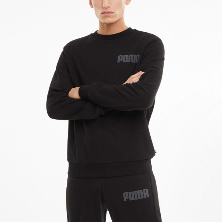PUMA Modern Basics Crewneck Sweatshirt 'Black Grey' 588799-01