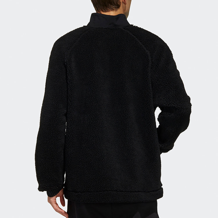 adidas Splicing polar fleece Sports Jacket Black FM9351