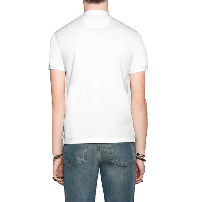 Gucci Shield Cotton Short-Sleeved Polo Shirt For Men White 408322-X7333-9000