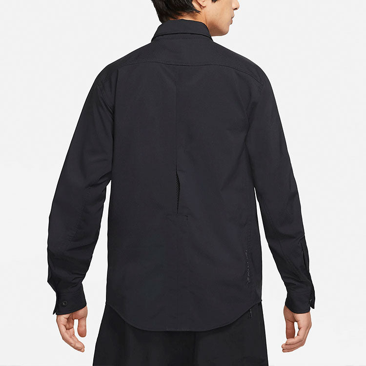 Men's Nike ACG Multiple Pockets Long Sleeves Waterproof Sports Logo Casual Jacket Autumn Black DB1014-010