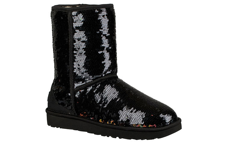 (WMNS) UGG Classic Short Sequin 'Black' 1094982-BLK