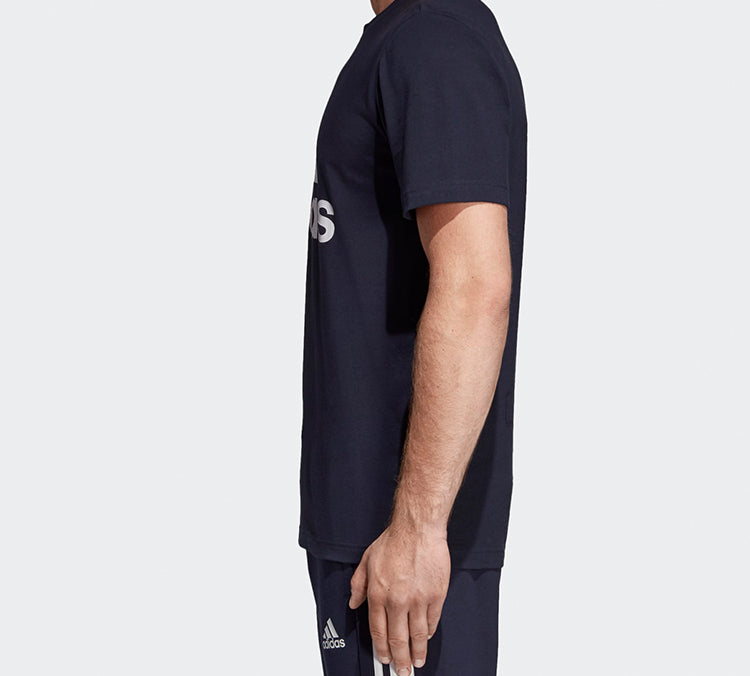 adidas Large logo Round Neck Short Sleeve Navy Blue DT9932