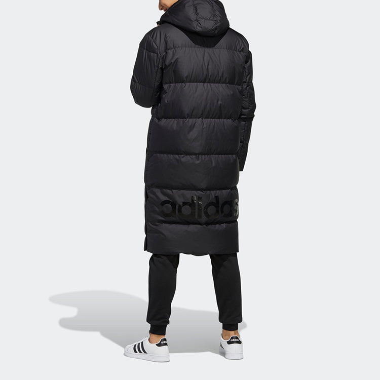 adidas neo High Collar Long Down Jacket Black EI4436