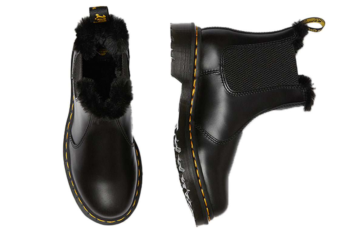 (WMNS) Dr. Martens 2976 Leonore Faux Fur Lined Chelsea Boots 'Dark Grey' 26332021