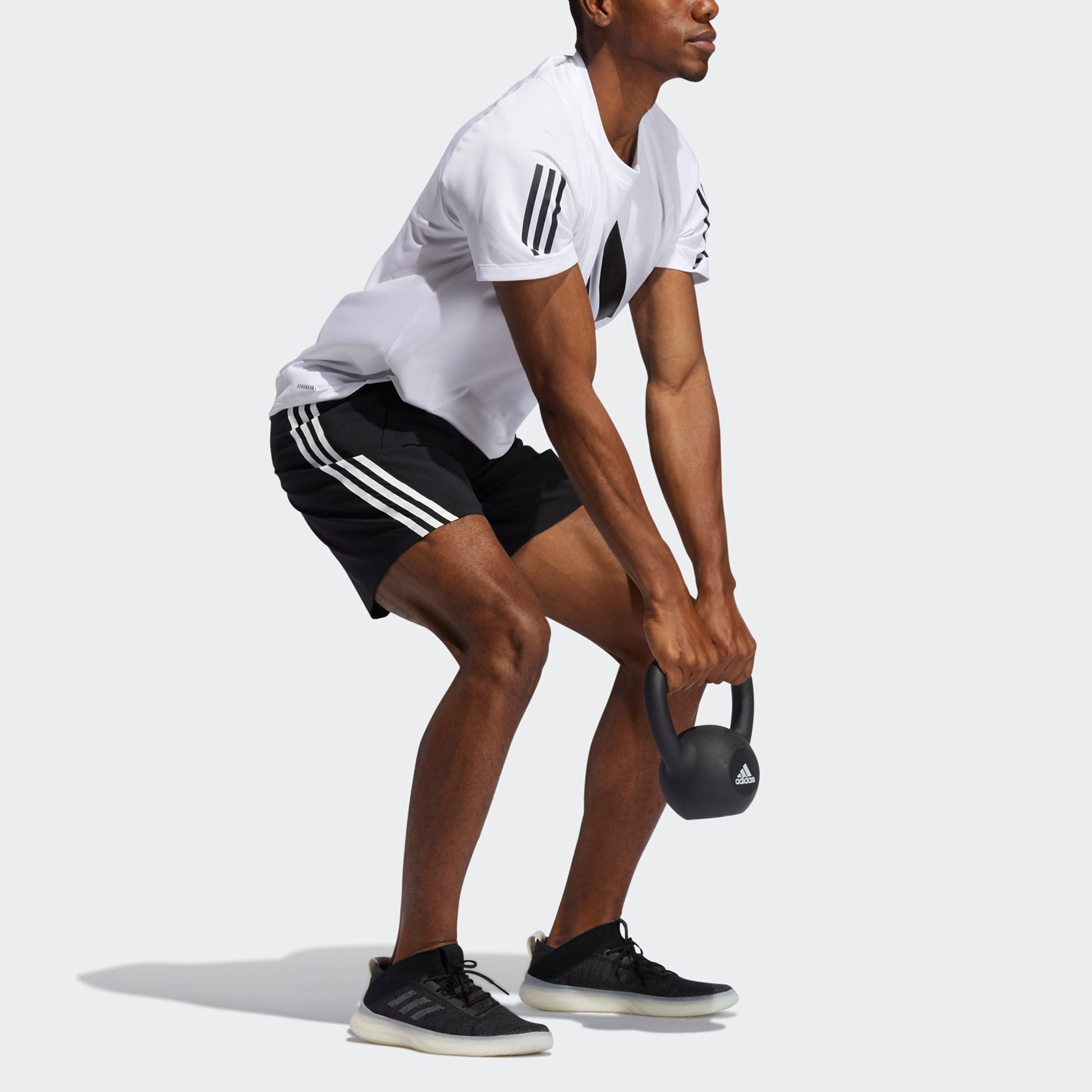 adidas Aero 3s Sho Stripe Training Running Logo Sports Shorts Black GM0643