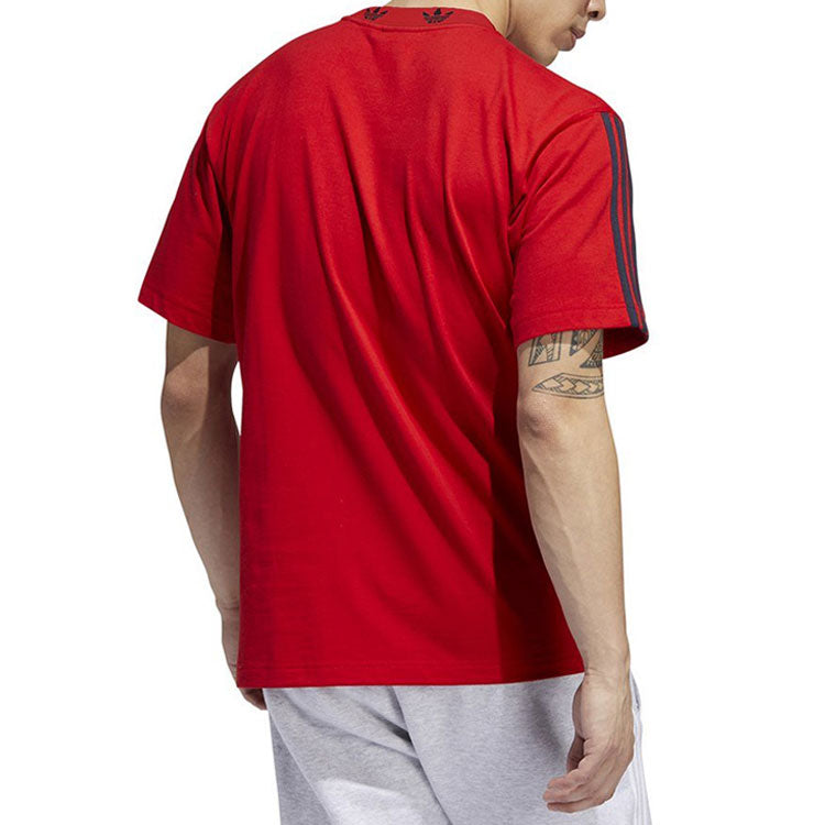 adidas originals Round Neck Pullover Short Sleeve Red EJ9124