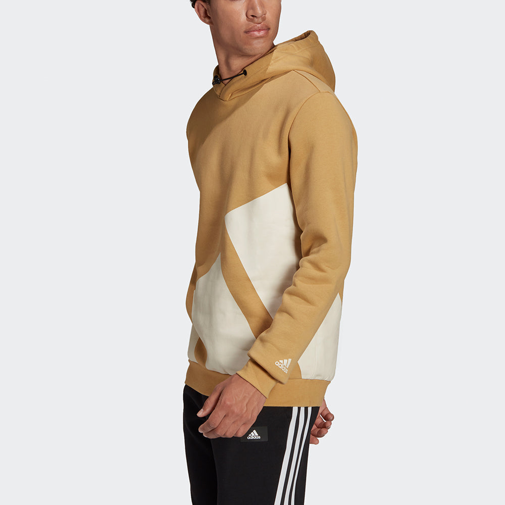 Men's adidas Logo Hood Contrasting Colors Large Logo Sports Pullover Orange HI1181