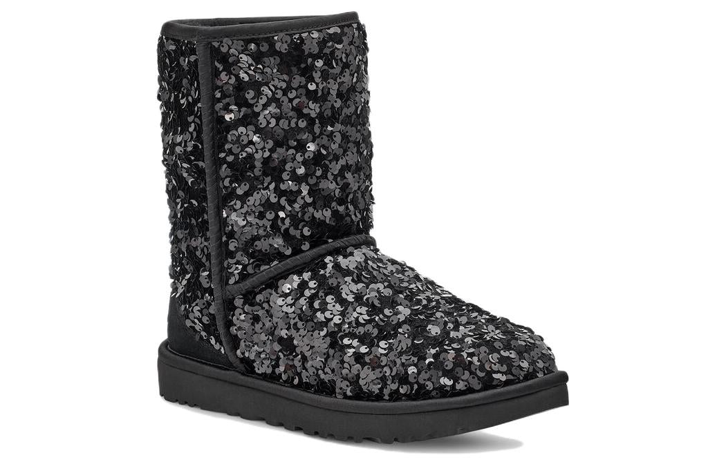 (WMNS) UGG Classic Short 'Sequin Black Grey' 1130650-BLK