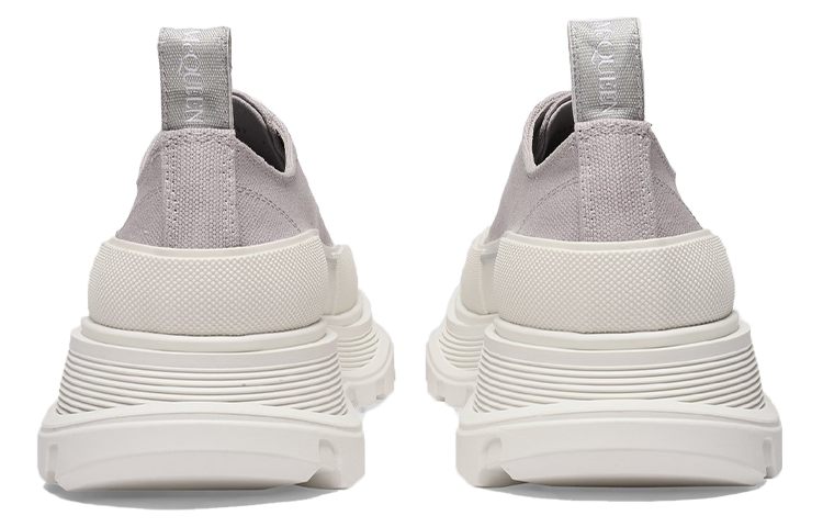 (WMNS) Alexander McQueen Tread Slick Canvas Lace Up Shoes 'Grey White' 611705W4MV21290
