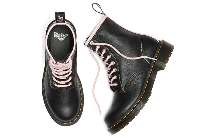 (WMNS) Dr. Martens 1460 Contrast Leather Lace Up Boots 'Black Pink' 27276001