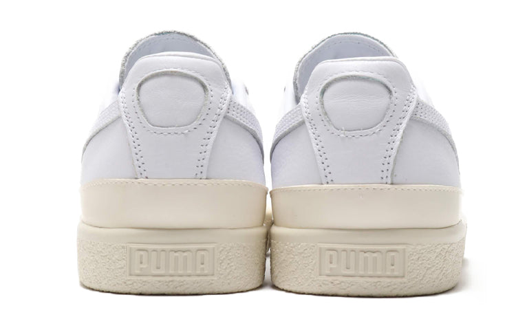 PUMA Clyde Rubber Toe Leather Leisure Board Shoes White 366986-01