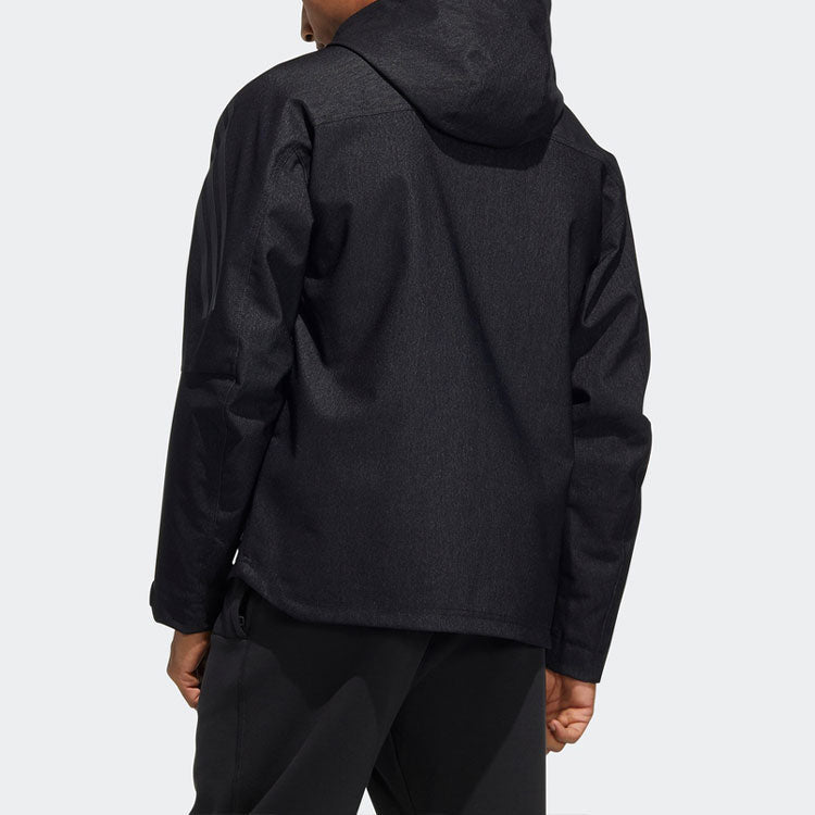 Men's adidas Th Dnm Wvjk Logo Printing Sports Hooded Jacket Black HE9904