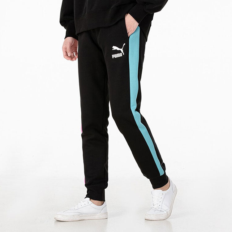 PUMA Iconic T7 Track Pants 'Black White Blue' 531381-98