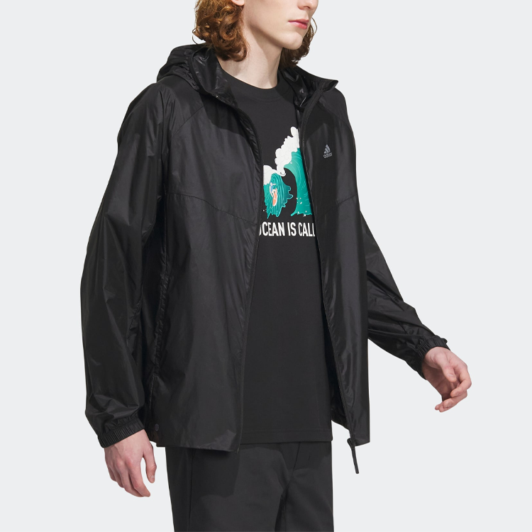 adidas LW UPF Windbreaker Jackets 'Black' IA1783