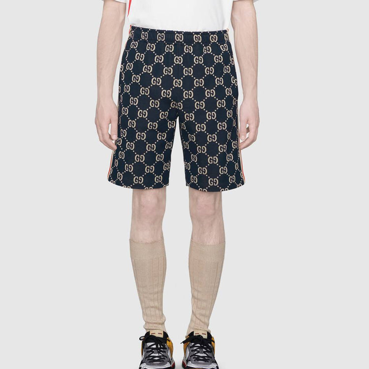 Gucci Side Contrast Striped Jacquard Shorts For Men Blue 474632-X9V05-4245