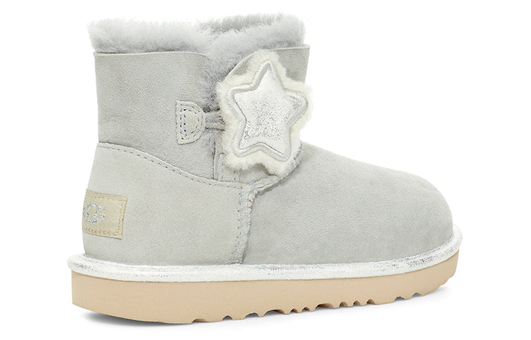 UGG Mini Bailey Button II Star (Big Kids) Grey/Purple 1107969K-GVT