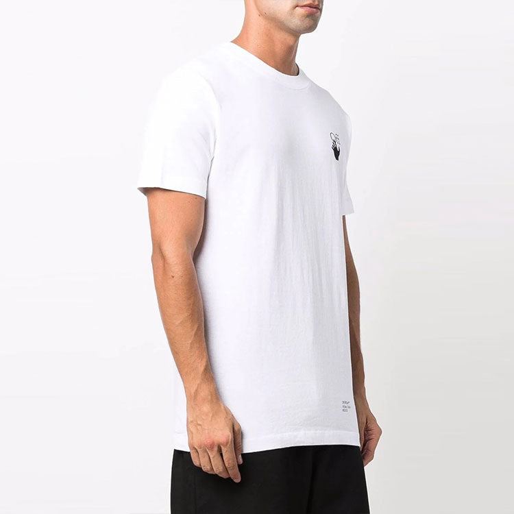 Men's Off-White Caravaggio Arrow Solid Color Short Sleeve White T-Shirt OMAA027F21JER0130110