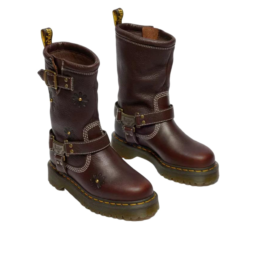 Dr. Martens Anistone Hi Flower Rigger Boots 'Dark Brown' 42823200