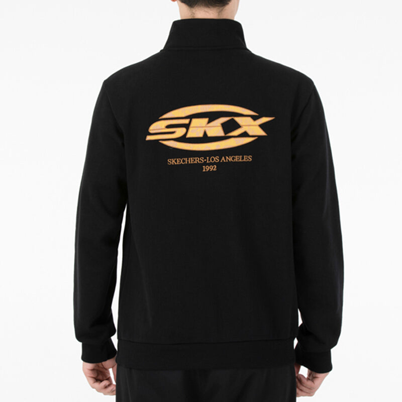 Skechers x SKX Logo Printed Casual Jacket 'Black Yellow' P122M010-0018