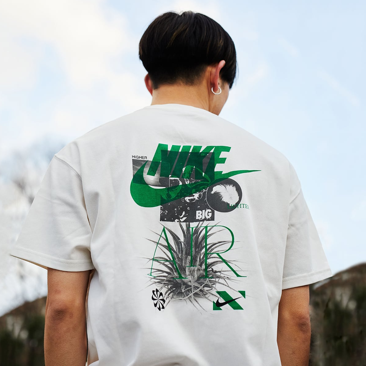 Nike NSW Short Sleeves Tee 'Cream Beige Green' DB6094-901