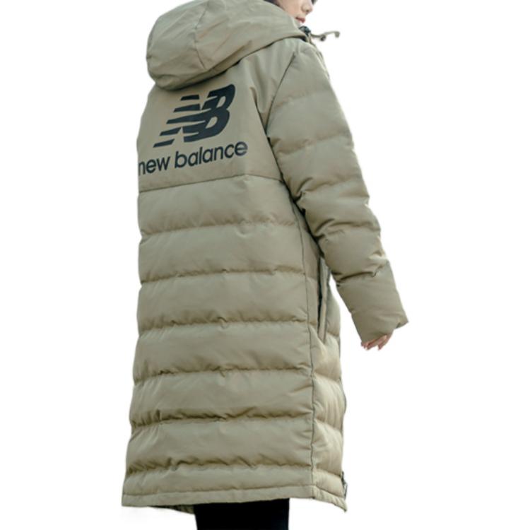 New Balance NB Logo Print Long Down Jacket Asia Sizing 'Green' AMJ93550-CGN