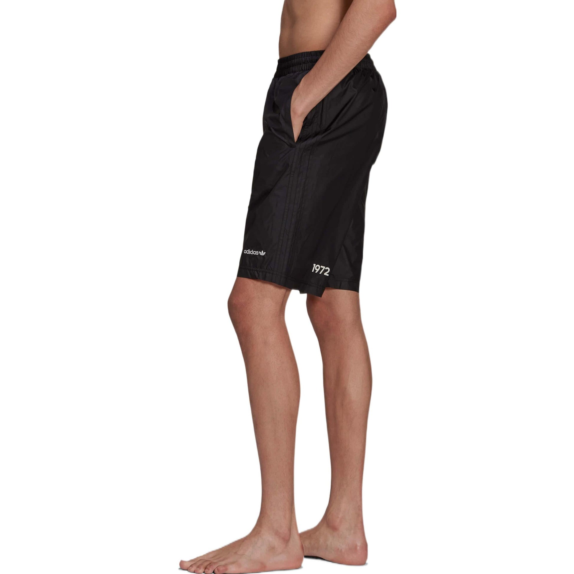 Men's adidas Solid Color Sports Alphabet Printing Shorts Black HC7125