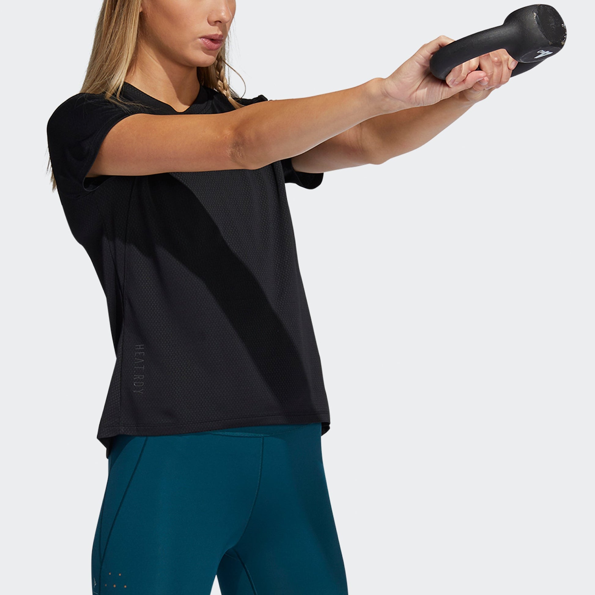 (WMNS) adidas Heat RDY Focus Tee Black H20744