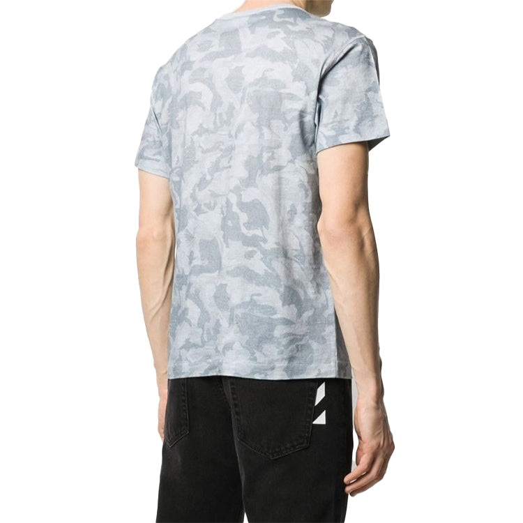 Men's STONE ISLAND Bog Loom Camo Short Sleeve Gray 7215233E7-V0041