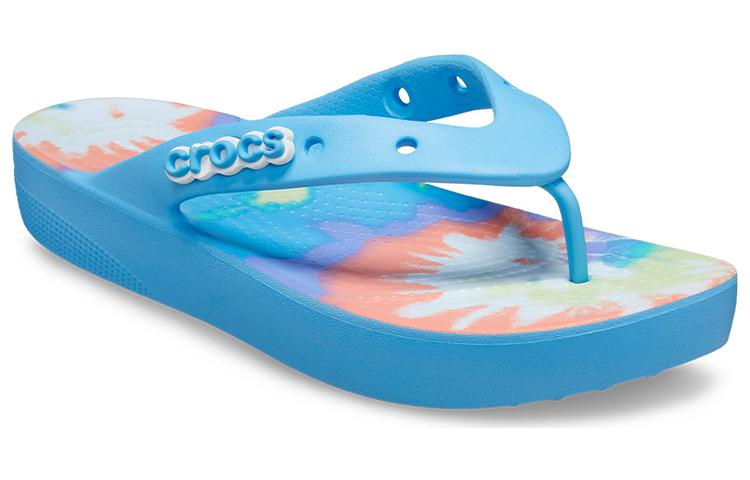 (WMNS) Crocs Classic Platform Tie Dye 'Oxygen Multi' 208043-4KT
