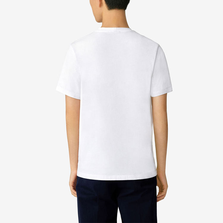 Men's KENZO Tiger Head Printing Pattern Round Neck Short Sleeve White FA65TS0204YA-01