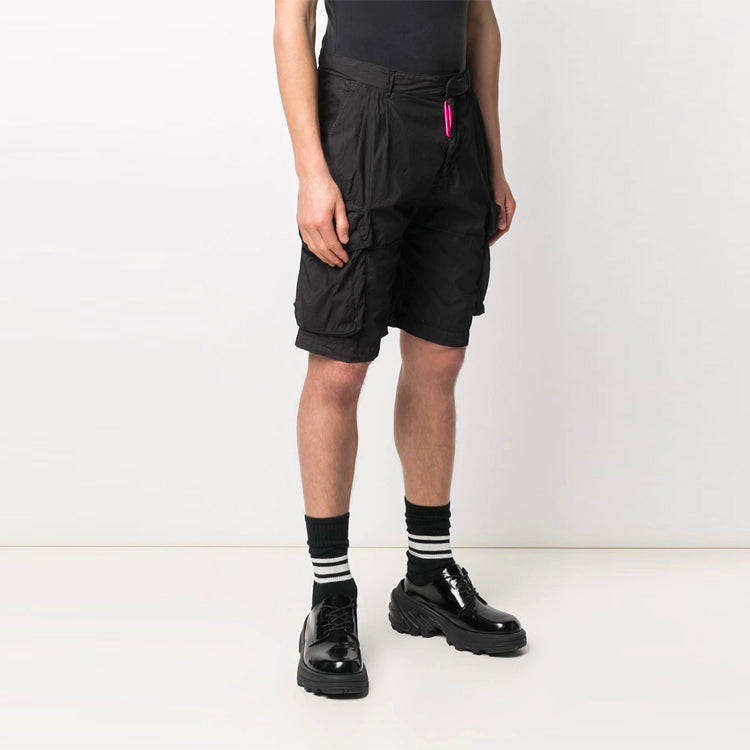 Men's Off-White SS21 Logo Cargo Black Shorts OMCB047R21FAB0011001