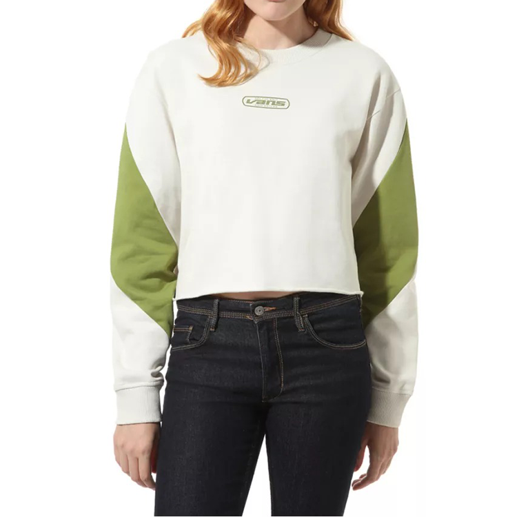 (WMNS) Vans Colorblock Round Neck Pullover Hoodie White VN0A4DR8J92