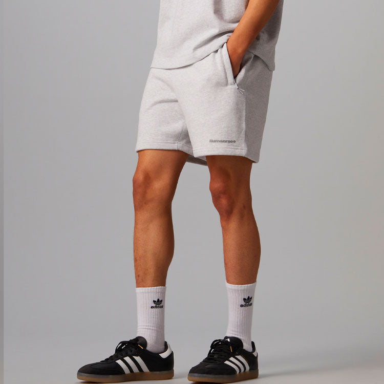 adidas x Pharrell Humanrace Small Logo Shorts 'Light Grey' HJ7062