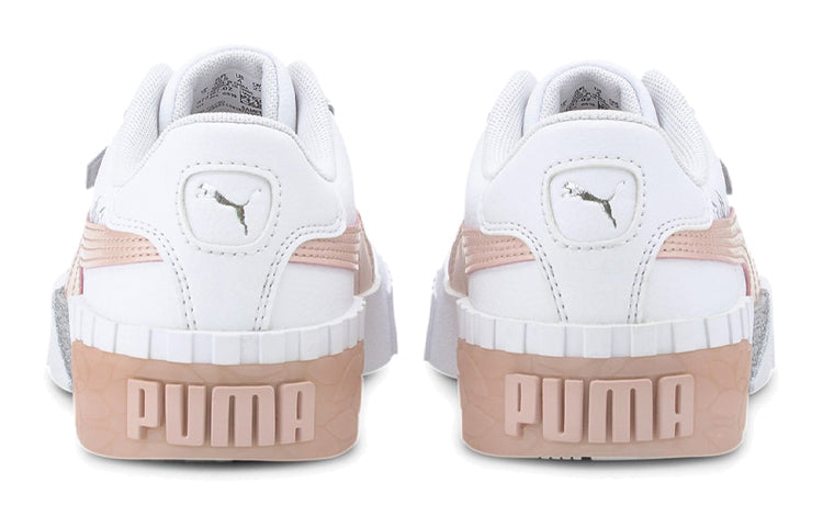 (GS) PUMA Cali Arctic Casual Board Shoes White/Pink 373157-02