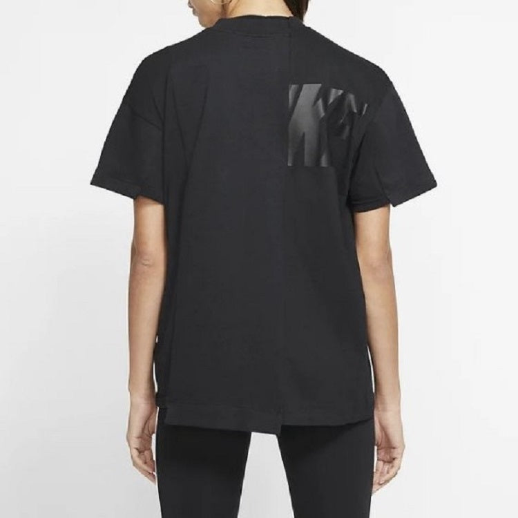 (WMNS) Nike x sacai NRG Splicing Logo T-Shirt 'Black' CD6311-010