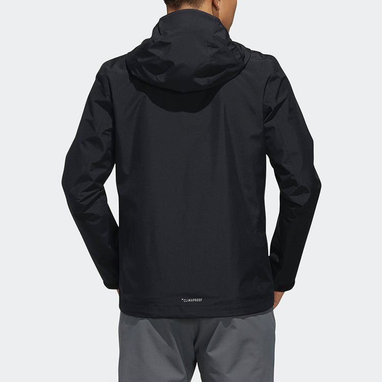 adidas Wandertag Sol J Solid Color Zipper waterproof Hooded Jacket Black FI6646