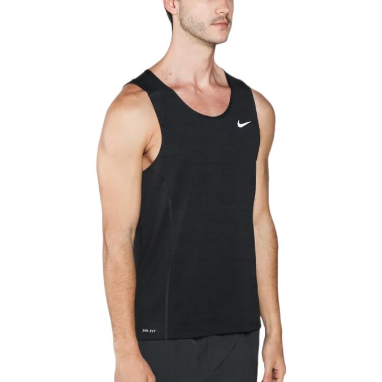 Men's Nike Solid Color Logo Quick Dry Sports Black Vest 718347-010