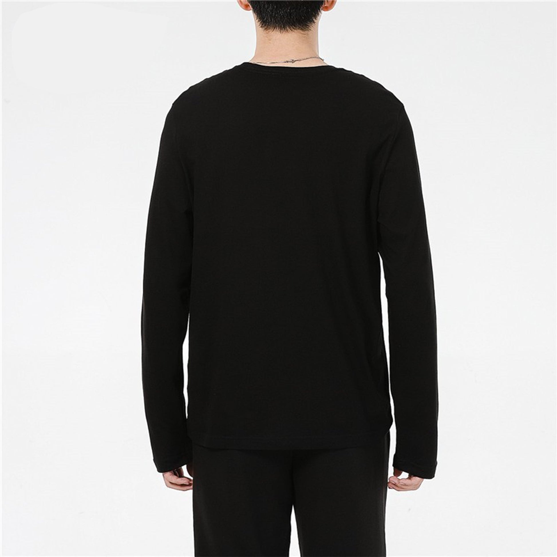 PUMA Logo Print Training Sports Breathable Round Neck Long sleeve T Shirt Men s Black 589027-01