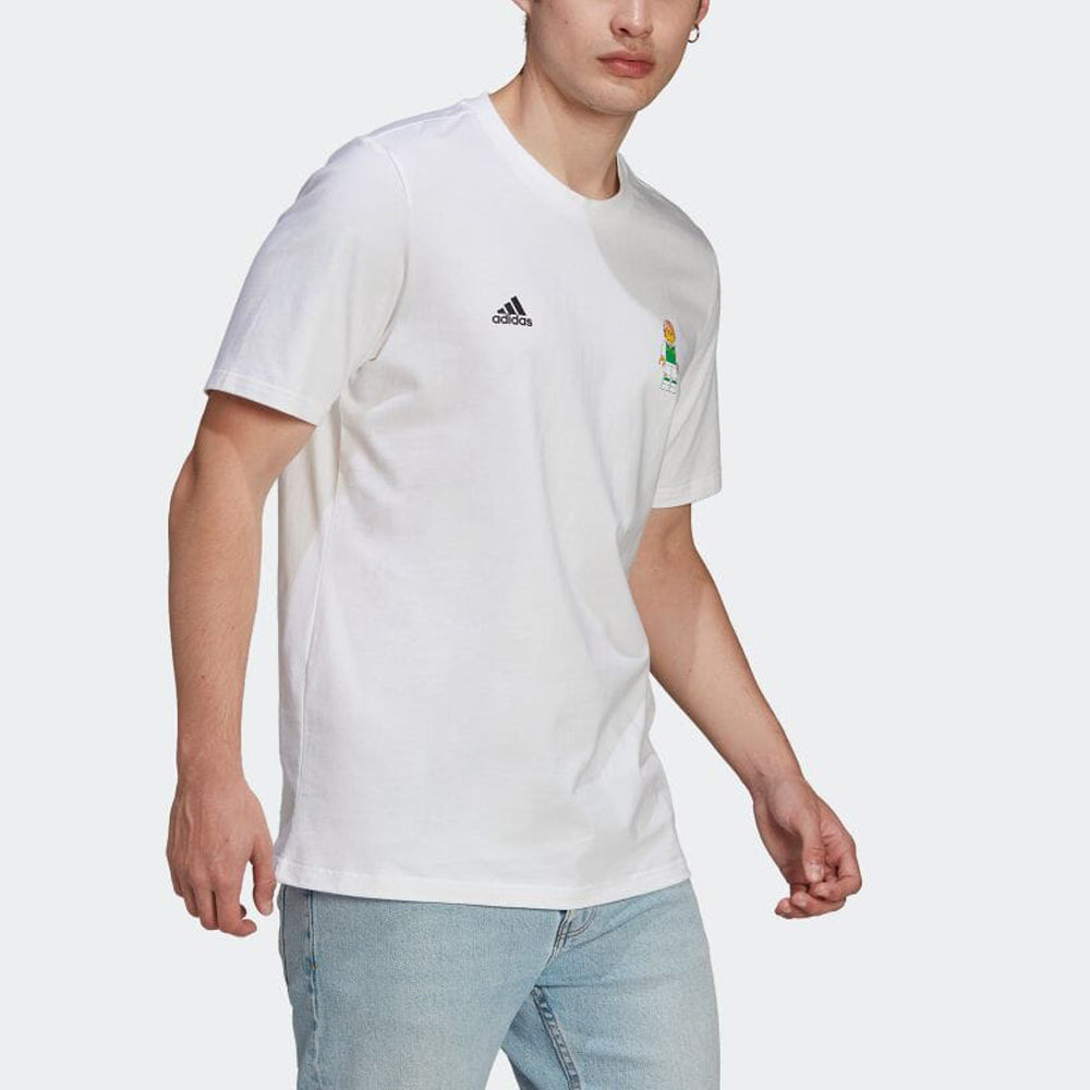 adidas x LEGO Crossover Soccer/Football Printing Round Neck Short Sleeve Japanese version White HA0923