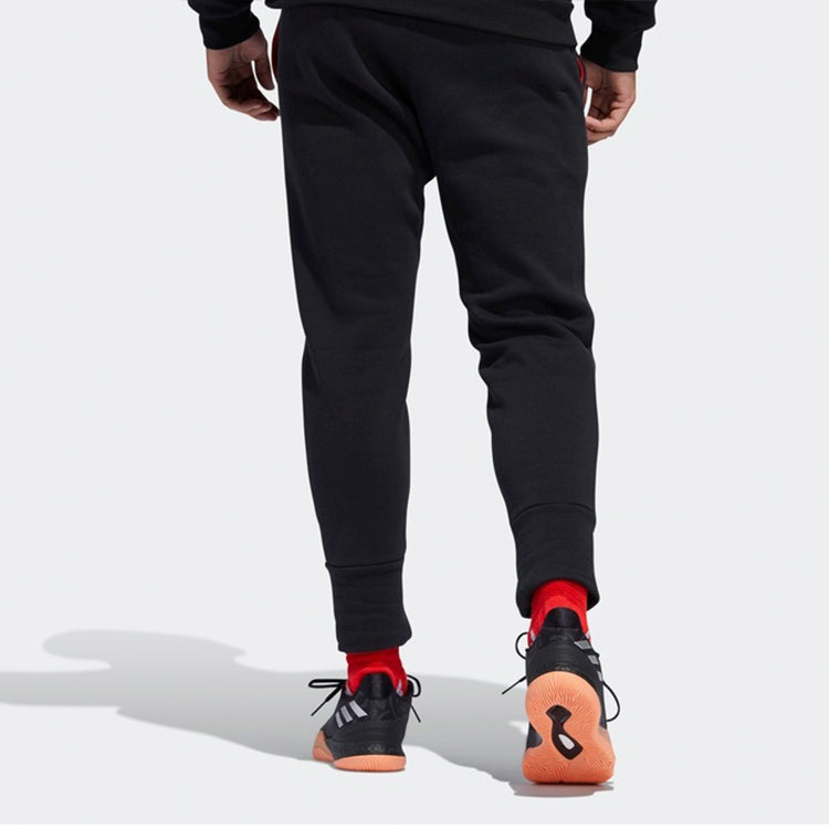 adidas Fleece Lined Athleisure Casual Sports Slim Fit Long Pants Black DP5746