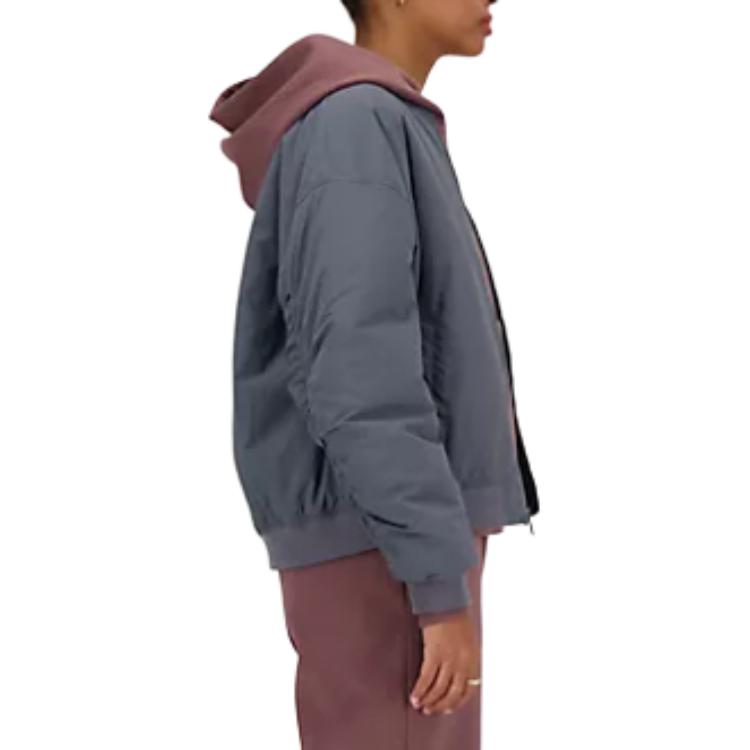 (WMNS) New Balance Linear Heritage Woven Bomber Jacket Asia Sizing 'Graphite' WJ33507-GT