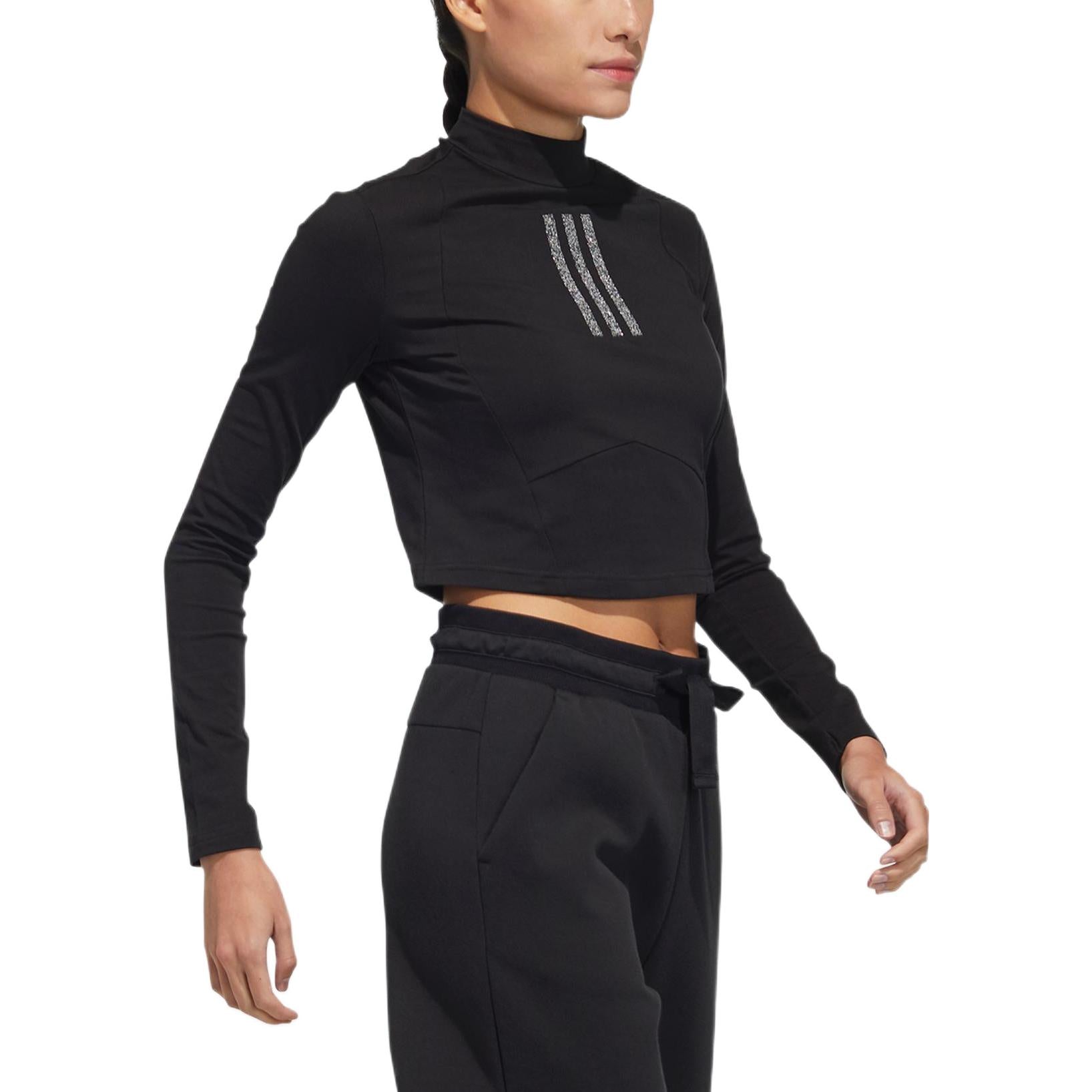 (WMNS) adidas Swarovski Long Sleeve T-Shirt Asia Sizing 'Black White' HB8568